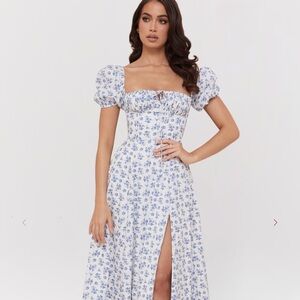 House of CB Blue Floral Midi Dress
